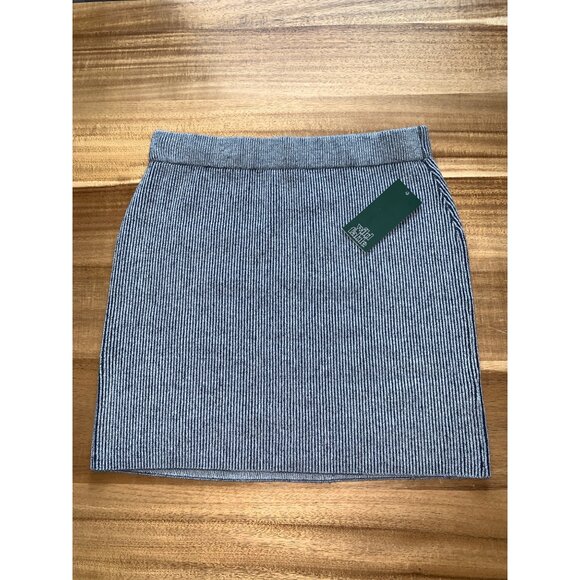 wild fable Dresses & Skirts - Wild Fable Womens Ribbed Knit Mini Skirt Stripped Gray Navy Blue Size XS